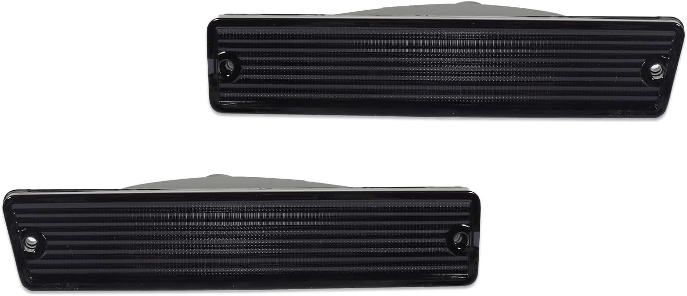 Front Side Turn Signal Assembly Front Bumper Parking Signal Light Houisangs For 81-88 Oldsmobile Cutlass Supreme,2 Smoked Lens Replacemen#22511039, 22511038