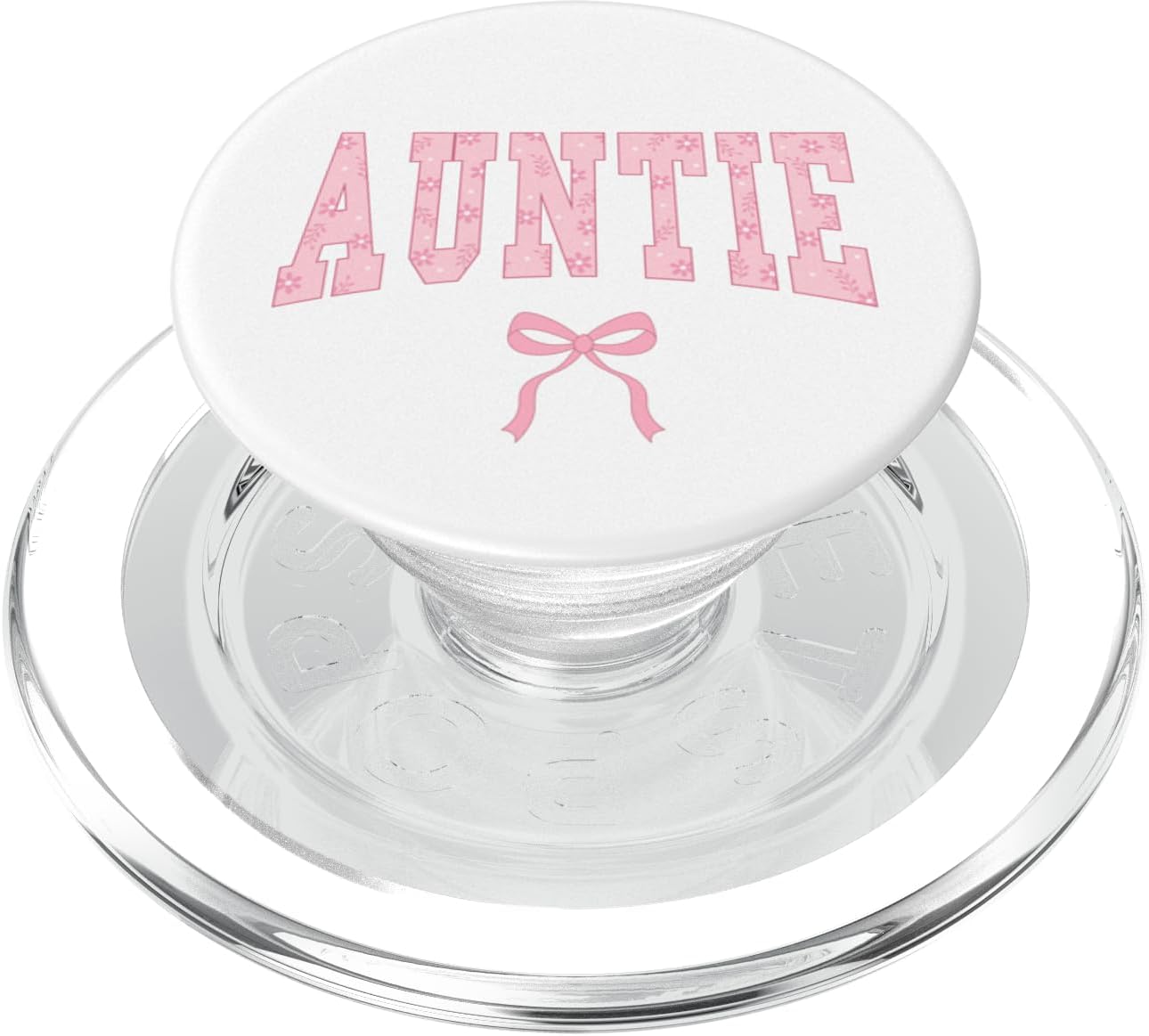 Cool Coquette Aunt Pink Floral Bows Best Auntie Baby Shower PopSockets MagSafe PopGrip for iPhone