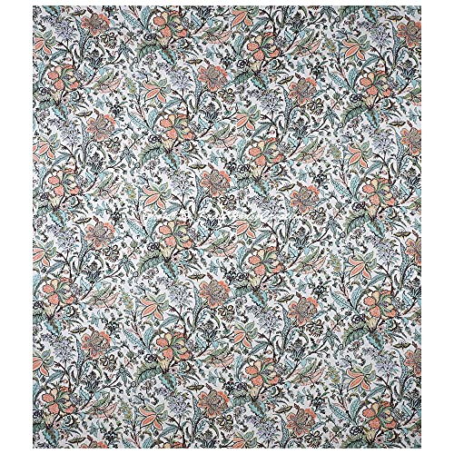 Couvre-lit Kantha en coton blanc fait main chic 228x274 - 3