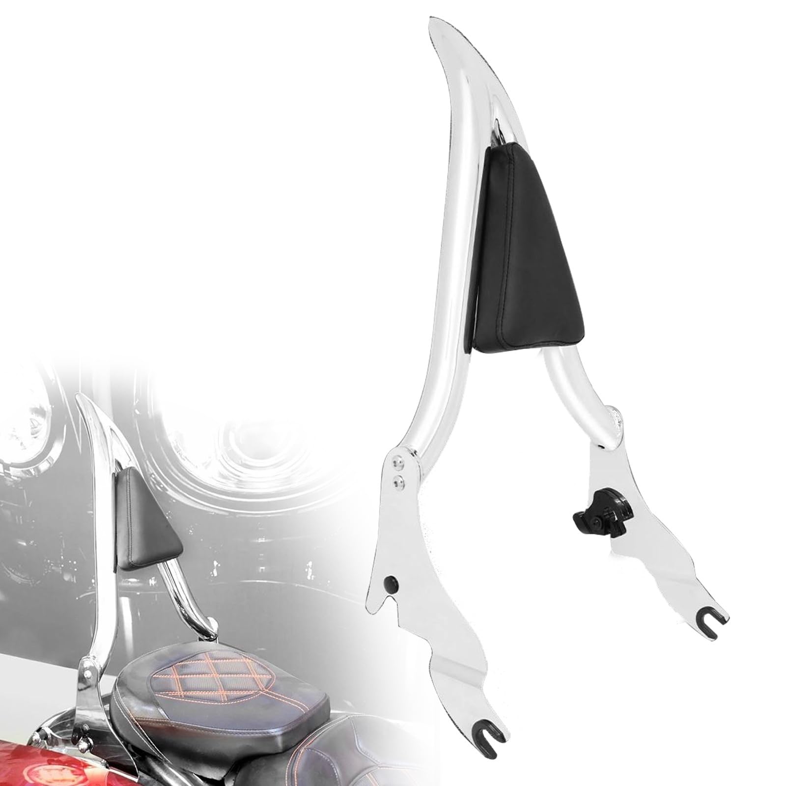 Dossier sissy bar amovible chromé pour Harley Davidson Touring 2009-2022