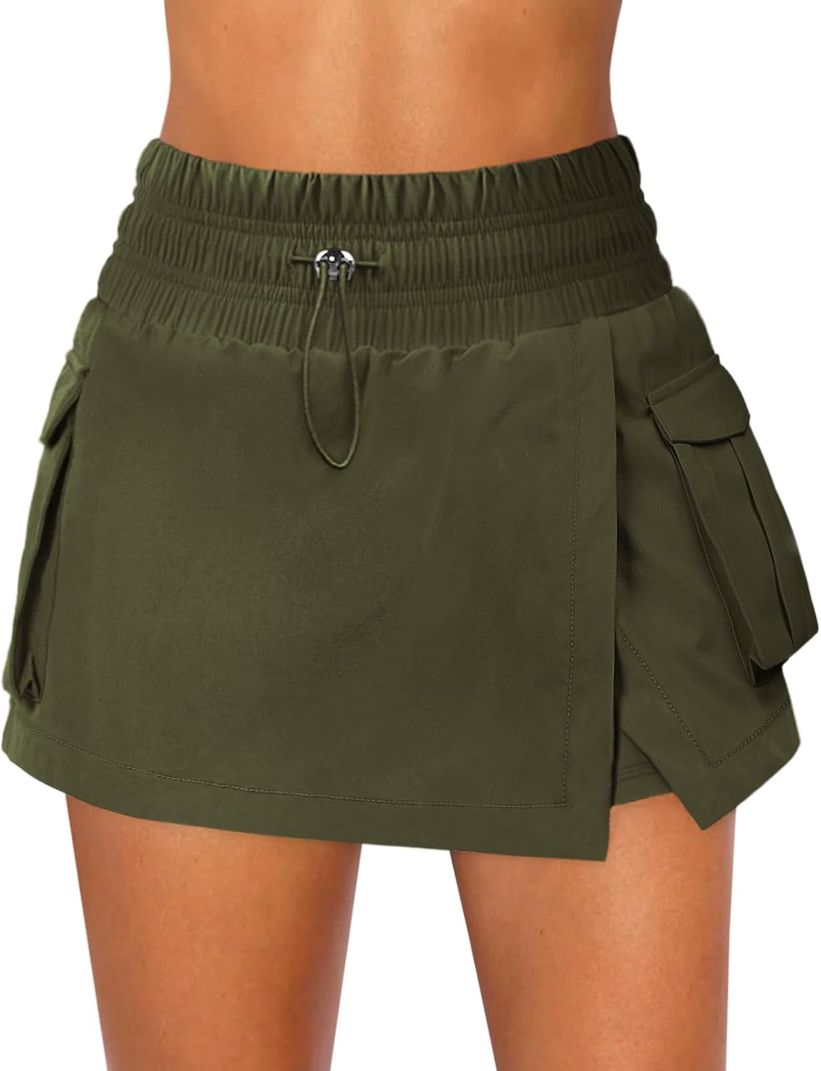 Women's Athletic Tennis Cargo Mini Skirt Skort for Women High Waisted Side Slit Pleated Golf Skater Skirts with Shorts Pocket