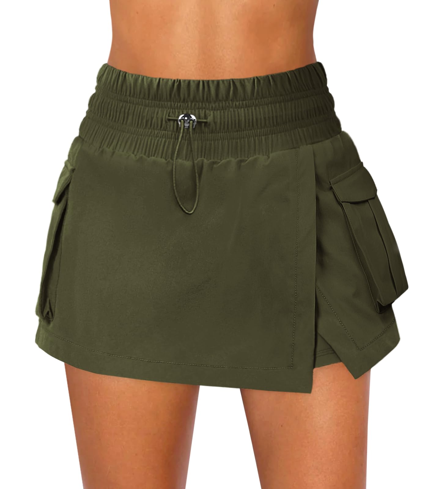 Women's Athletic Tennis Cargo Mini Skirt Skort for Women High Waisted Side Slit Pleated Golf Skater Skirts with Shorts Pocket