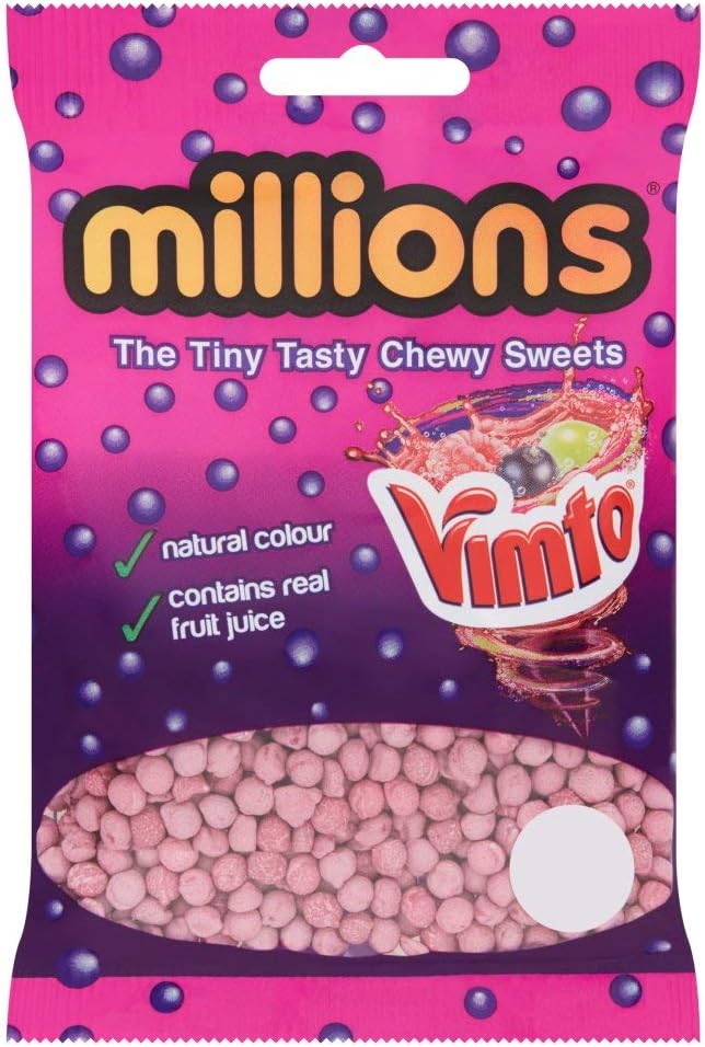 Millions Vimto Bags 85g x 12 x 1 The Tiny Chewy Sweets -Kids Party Sweets Candy Confectionary