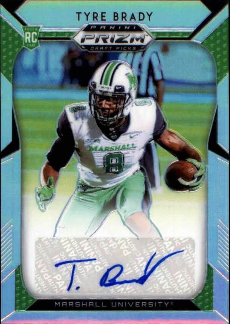 2019 Prizm Draft Picks Football Silver Prizm Autograph #293 Tyre Brady Marshall Thundering Herd RC Rookie Auto Panini NFL Collegiate Card