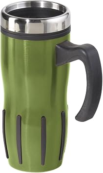 Oggi 5064.11 Lustre Stainless Steel Multi-Grip Travel Mug, 16-Ounce, Green