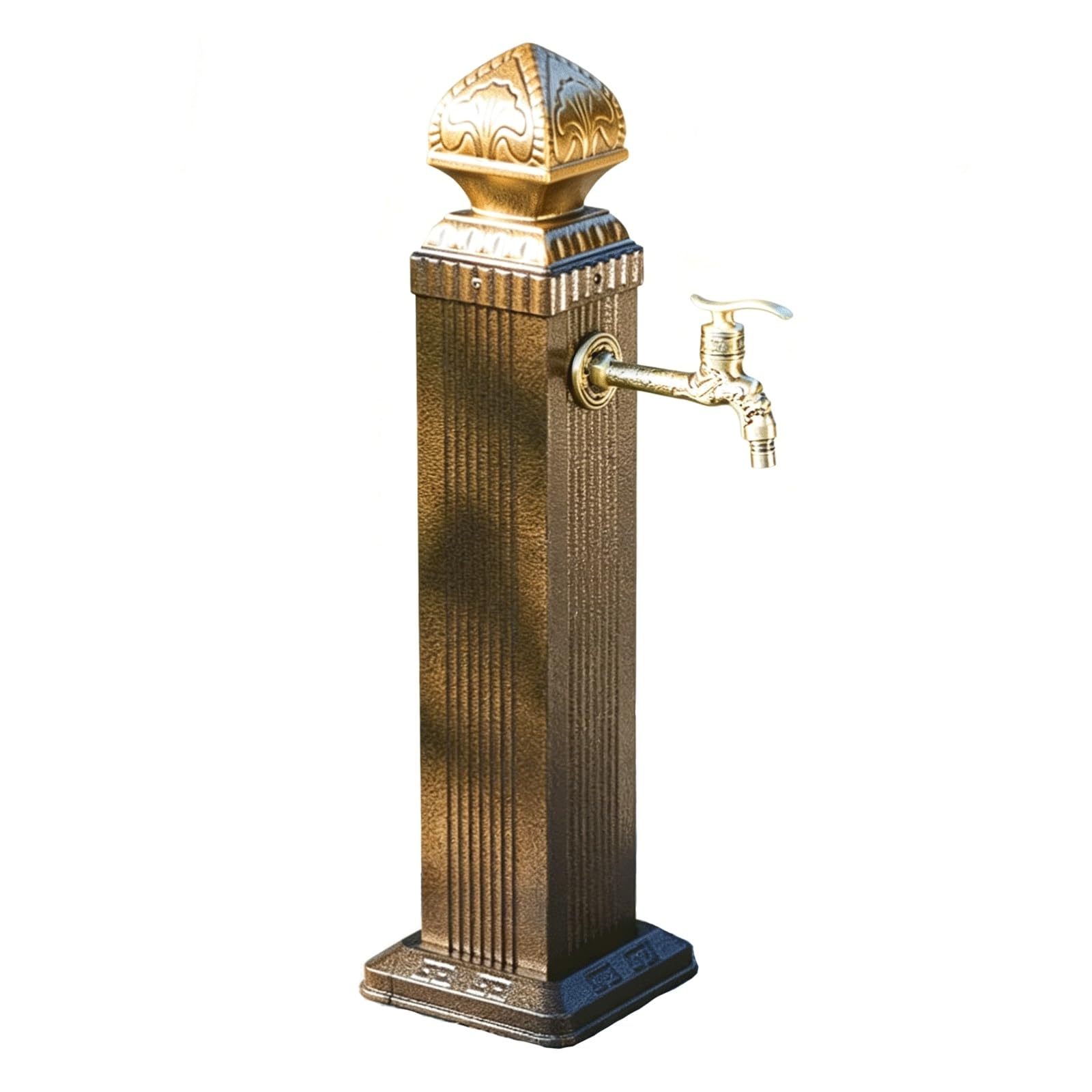 Anti-Freeze Water Hydrant Antique Bronze Garden Garden Water Column Water Fountain with Decorative Top, Outdoor Water Tap with Faucet(65x17cm)