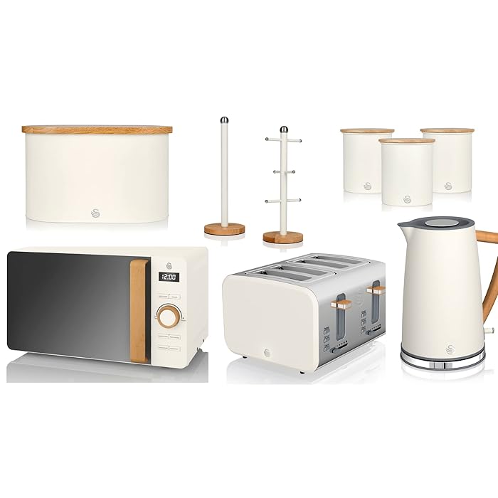 Buy Swan Nordic 9 Piece Kitchen Set in Cotton White Including 1.7L Jug