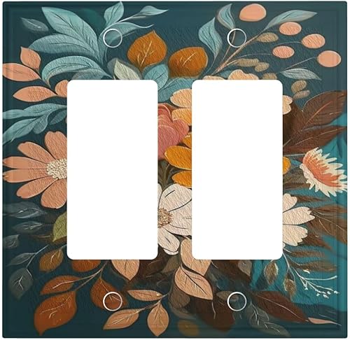 Miniatura 185 de Cubiertas Decorativas de Arte para Interruptores de Luz, Hojas de Otoño, Placa de Pared de Palanca Individual, Cubierta Decorativa de Interruptor,