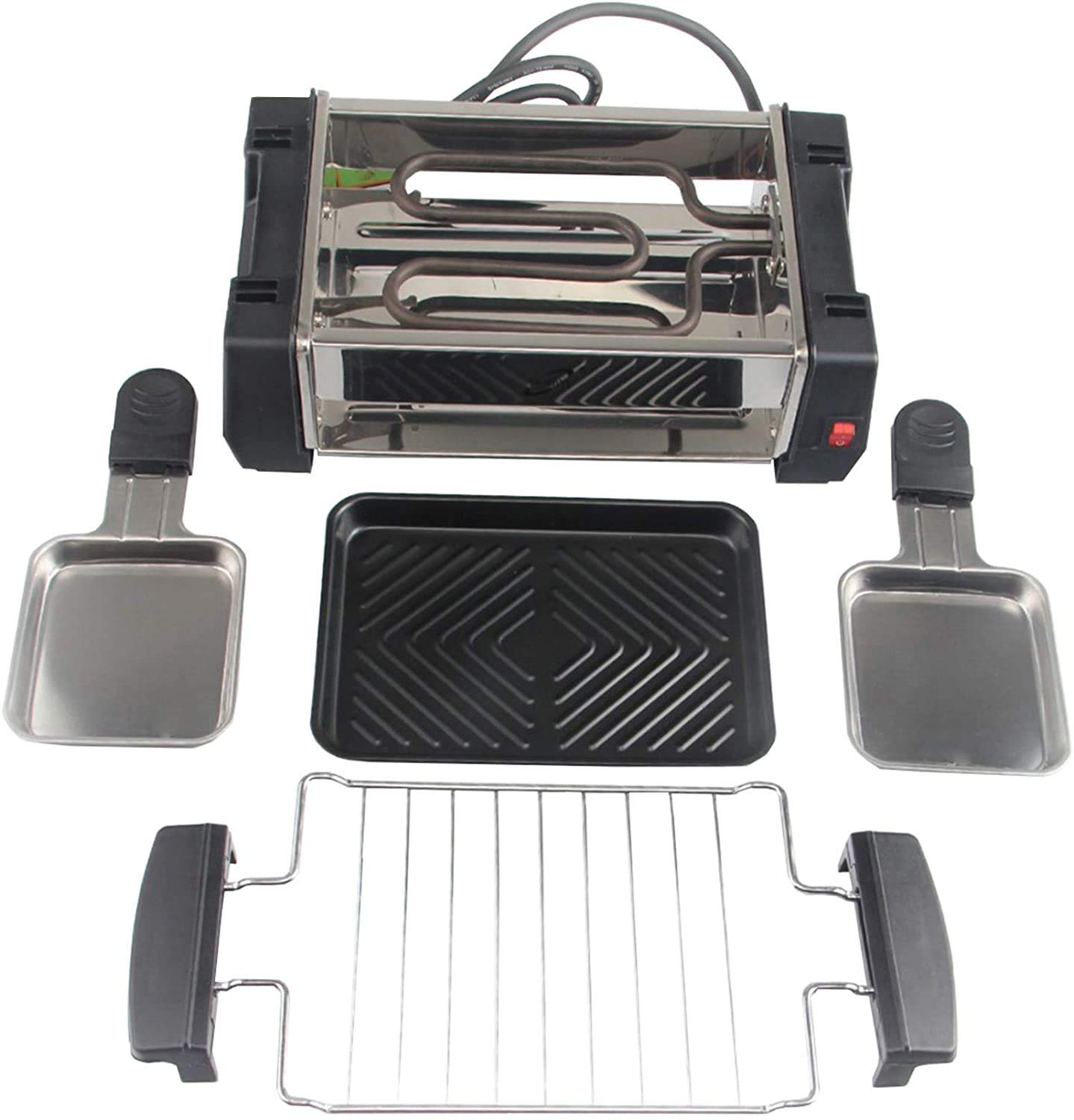OSCCAR Raclette eléctrico Parrilla Antiadherente para 2 Parejas Parejas Familia Familia Barbacoa sin Humo Parrilla Raclette Pan PANTILLA ELÉCTRICA 1000W (Size : 2000W)