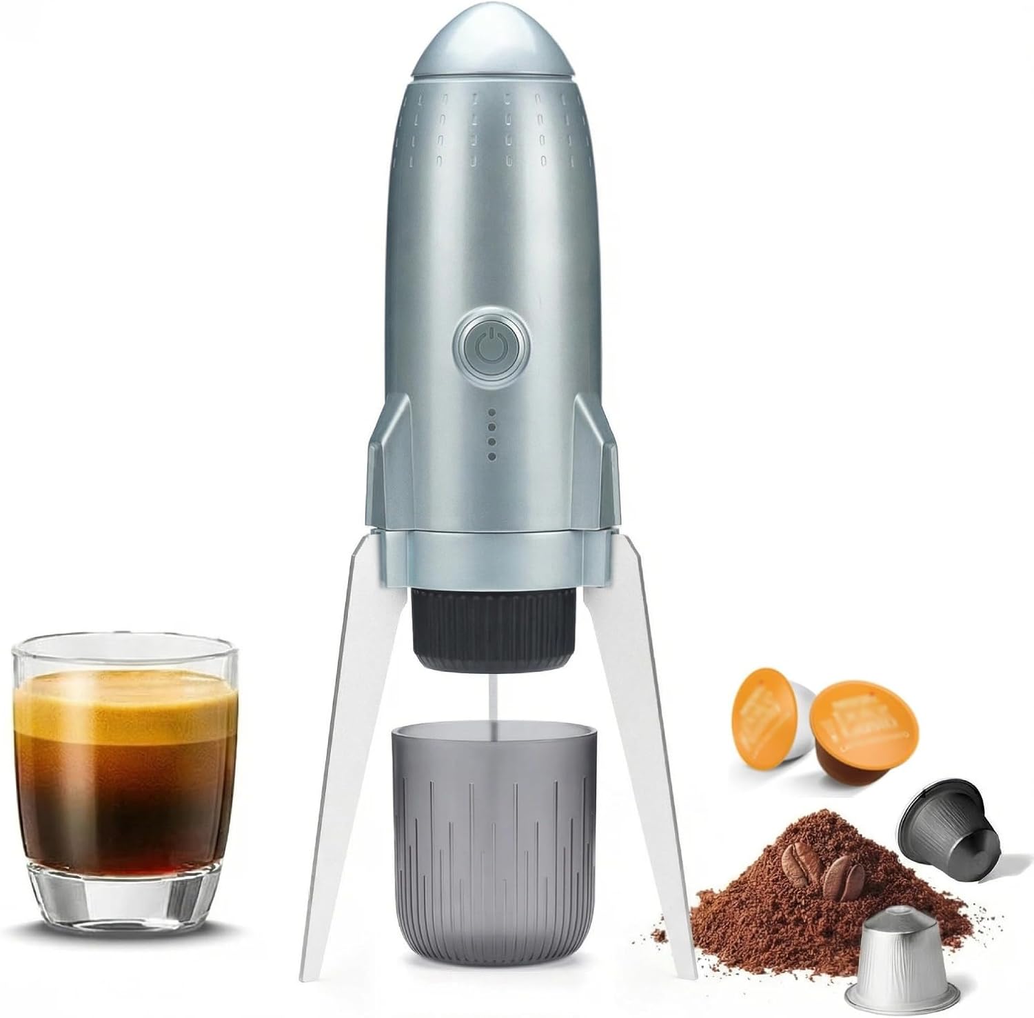 Cafetera Portátil para Café Molido y Cápsulas 1 Taza Automática