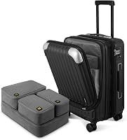 LEVEL8 Kemény Bőrönd - Kézipoggyász Méretű Gurulós Utazóbőrönd TSA Zárral, Unisex Kivitel, 55 cm 1