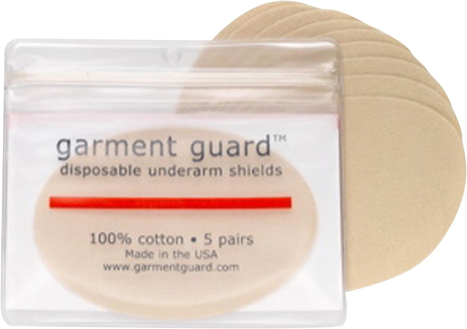 Garment Guard Disposable Underarm Shields in Standard Size-Beige-5 Pair, 2 pk