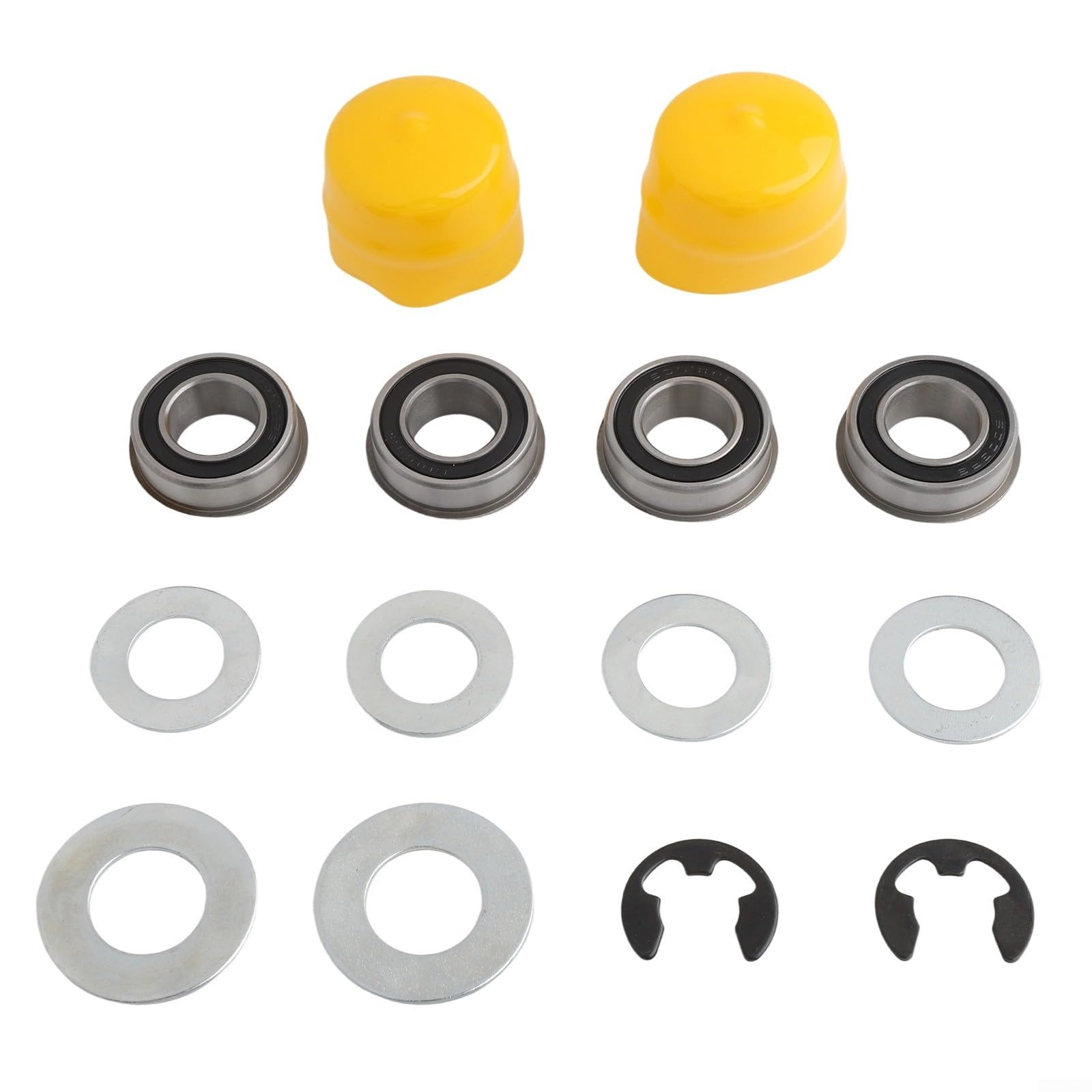 Kit de rodamientos de buje de rueda delantera para Craftsman para cortacésped POULAN, juego de conversión de goma de metal de 19 mm, piezas de actualización fáciles de instalar (amarillo)