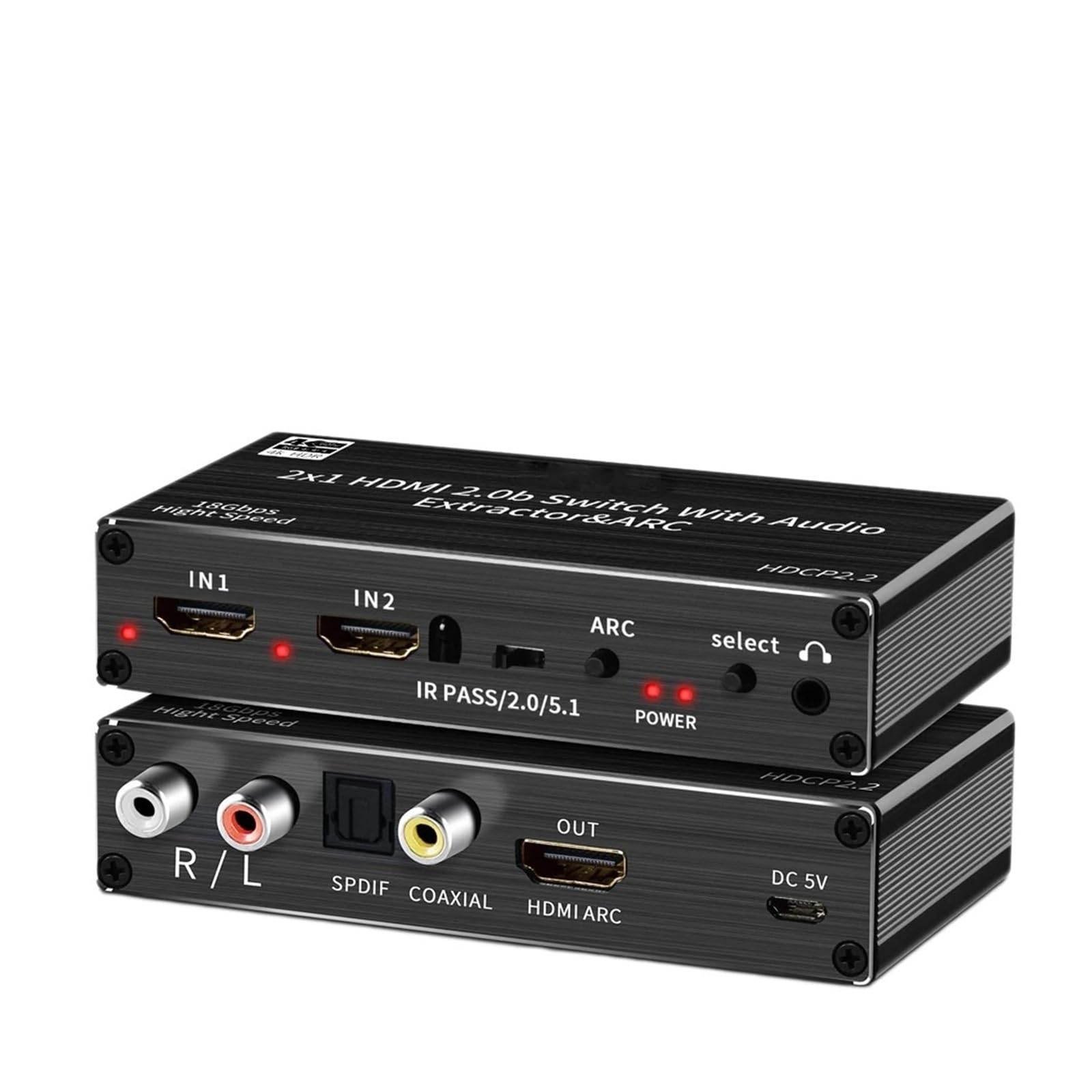 4K ARC Optical Splitter Adapter Converter 3.5 mm Stereo + L/R Out Supports .1 3D 1080P(ZY-HS121)