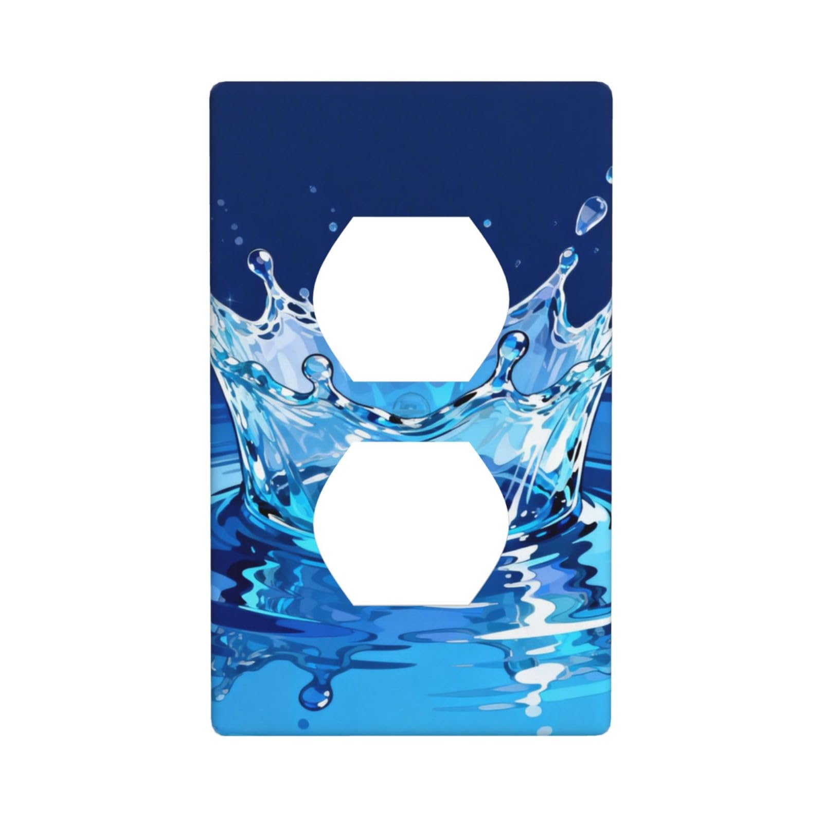 Water Drop Splash Decorative Switch Plate Cover-Unbreakable Polycarbonate Wall Plate for Home Office, 1 Gang with Screws