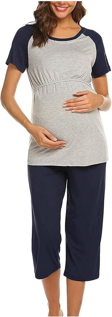 Amazon.com: Vestidos de verano para mujer, blusa sólida, pantalones, mono  para lactancia, embarazada, maternidad, conjunto ajustable : Ropa, Zapatos  y Joyería