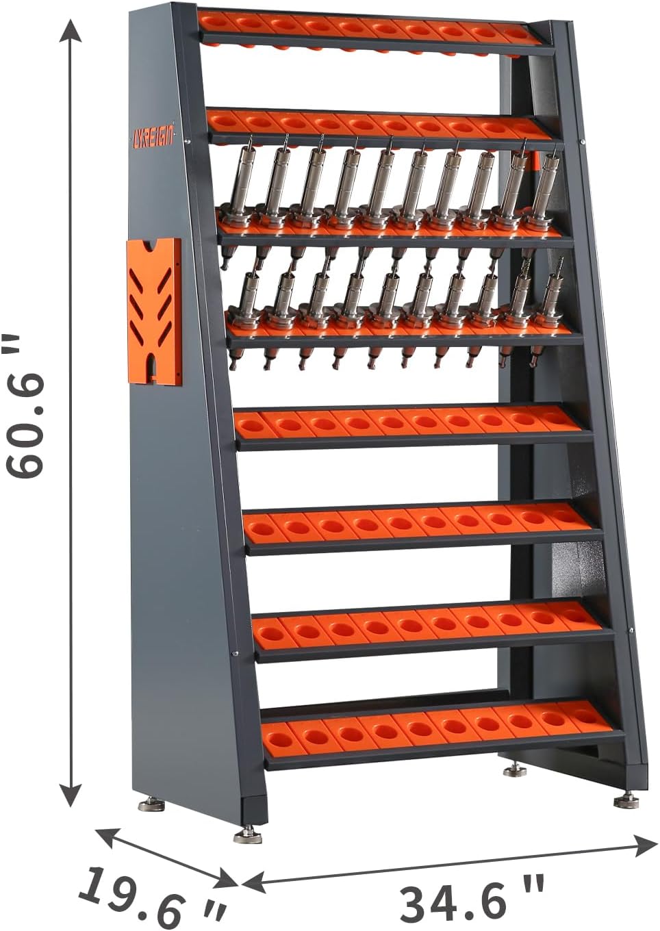 CNC Tool Holders CNC Tool Carriers CAT40 Tool Holders All Models CNC Tool Holders Large Capacity Storage It is best for machine shops, maintenance departments and garages (Gray Wash)