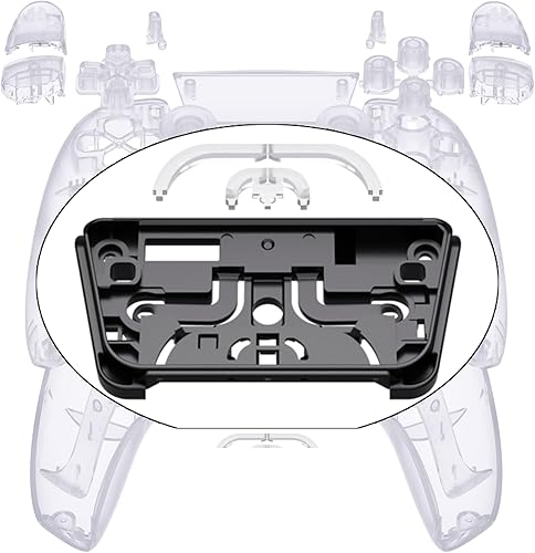 eXtremeRate Juego completo de carcasa de repuesto con botones y cubierta de panel táctil, placas delanteras y traseras transparentes compatibles con