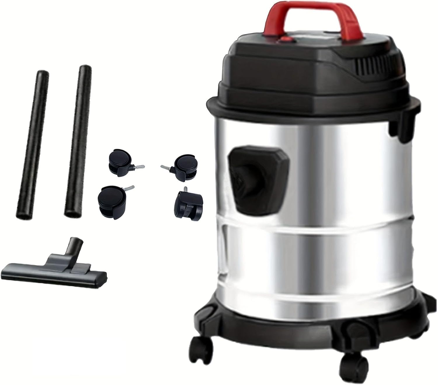 Commercial Vacuum Cleaner 2 Peak Horsepower Suction Lightweight 3-in-1 Wet Dry Vacuum Cleaner with Hair Dryer and Wall-Mounted Design (Upgraded Version 25L)