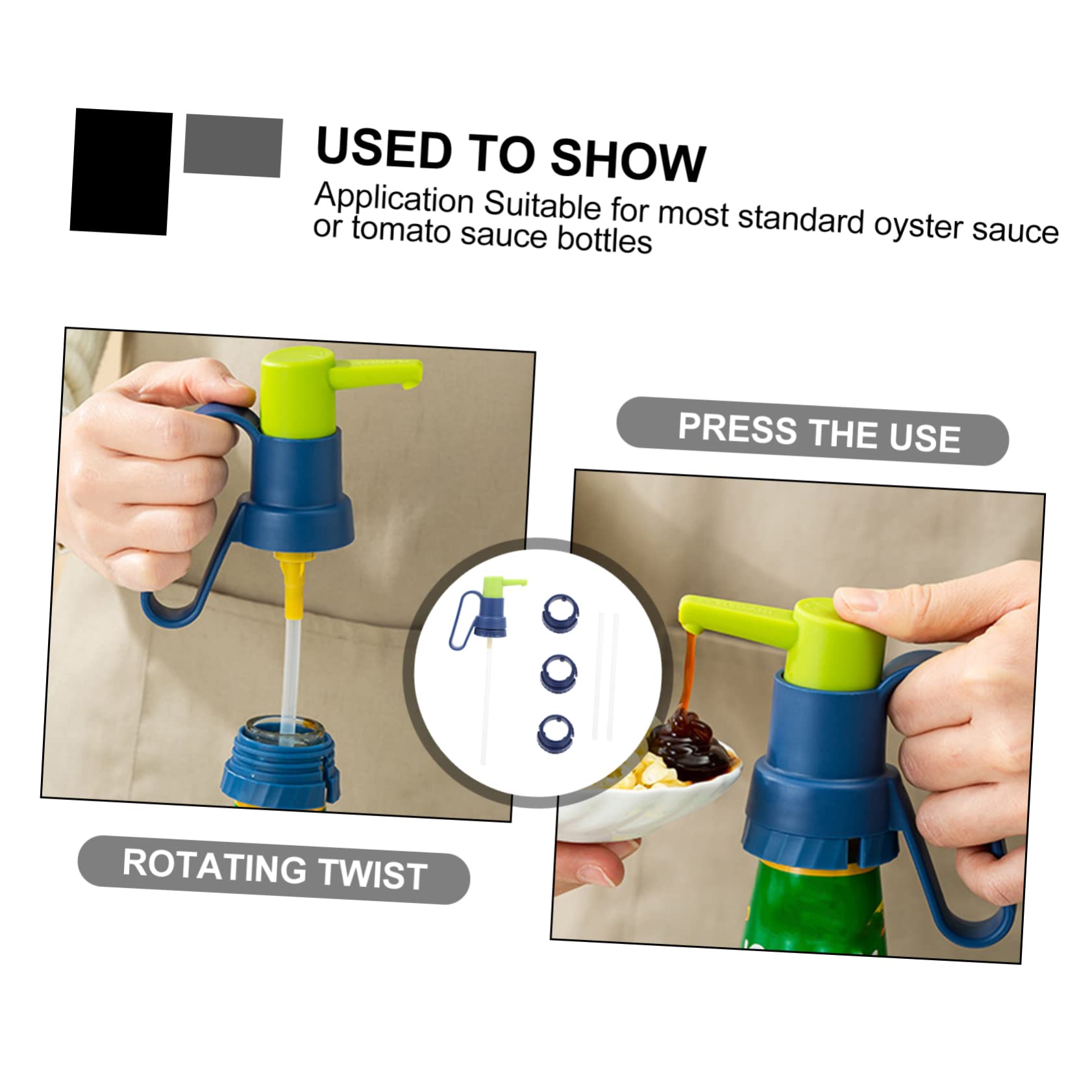 MUCKLILY Kitchen Ketchup Pump Smooth Liquid Discharge Automatic Suction Back for Ketchup