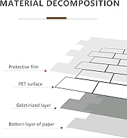 Vista 3 de SABONPOP 10 hojas de azulejos autoadhesivos para salpicaduras de cocina y baño, 12 x 12 pulgadas, adhesivo autoadhesivo con aspecto de mármol
