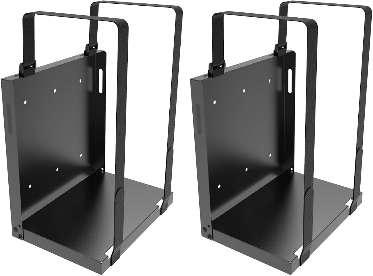 Universal Mount Computer Wall Mount 10" H x 6" W x 10" D, Adjustable Strap Mount for CPU, UPS, Computer Cases or Other Electronic Devices (Pack of 2)