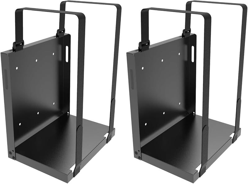 Universal Mount Computer Wall Mount 10" H x 6" W x 10" D, Adjustable Strap Mount for CPU, UPS, Computer Cases or Other Electronic Devices (Pack of 2)