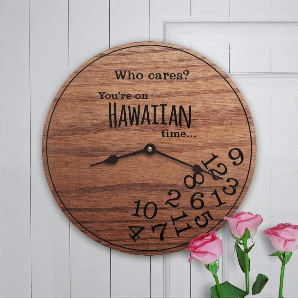 Horloge murale hawaïenne en bois idée cadeau originale pour surfeur
