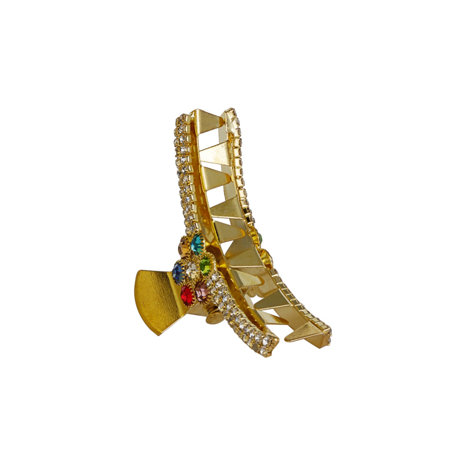 jewellery Gold::Multi Color Brass Material With Cubic Zirconia Stone clip For Women and girls pack of 1-image-20