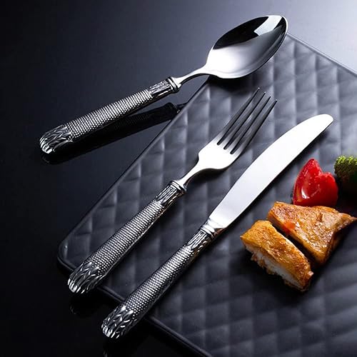 Miniatura 10 de TWEE Juego de cubiertos dorados para 12 cubiertos modernos de 48 piezas de acero inoxidable 1810 de alta calidad incluye cuchillos tenedores y