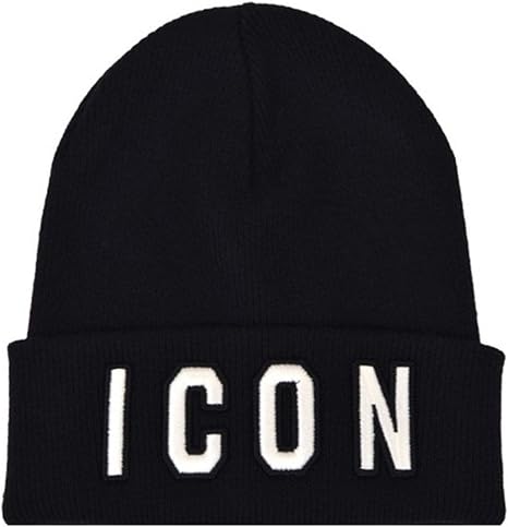 DSQUARED2 | Icon KNM0001 Knit Beanie - Black : Amazon.it: Moda