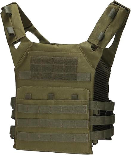 LICHTS Mens Gaming Vest Tactical Training Vest Green