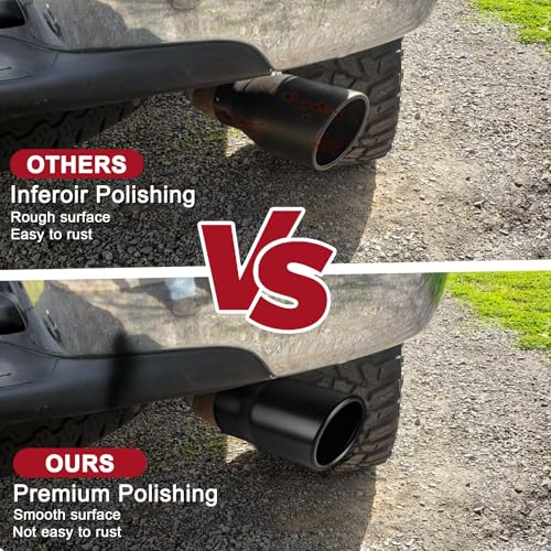 Image of Exhaust Tip, 2.5 inchInlet 3 inch Outlet 6 inch Length Powder Coated Stainless
