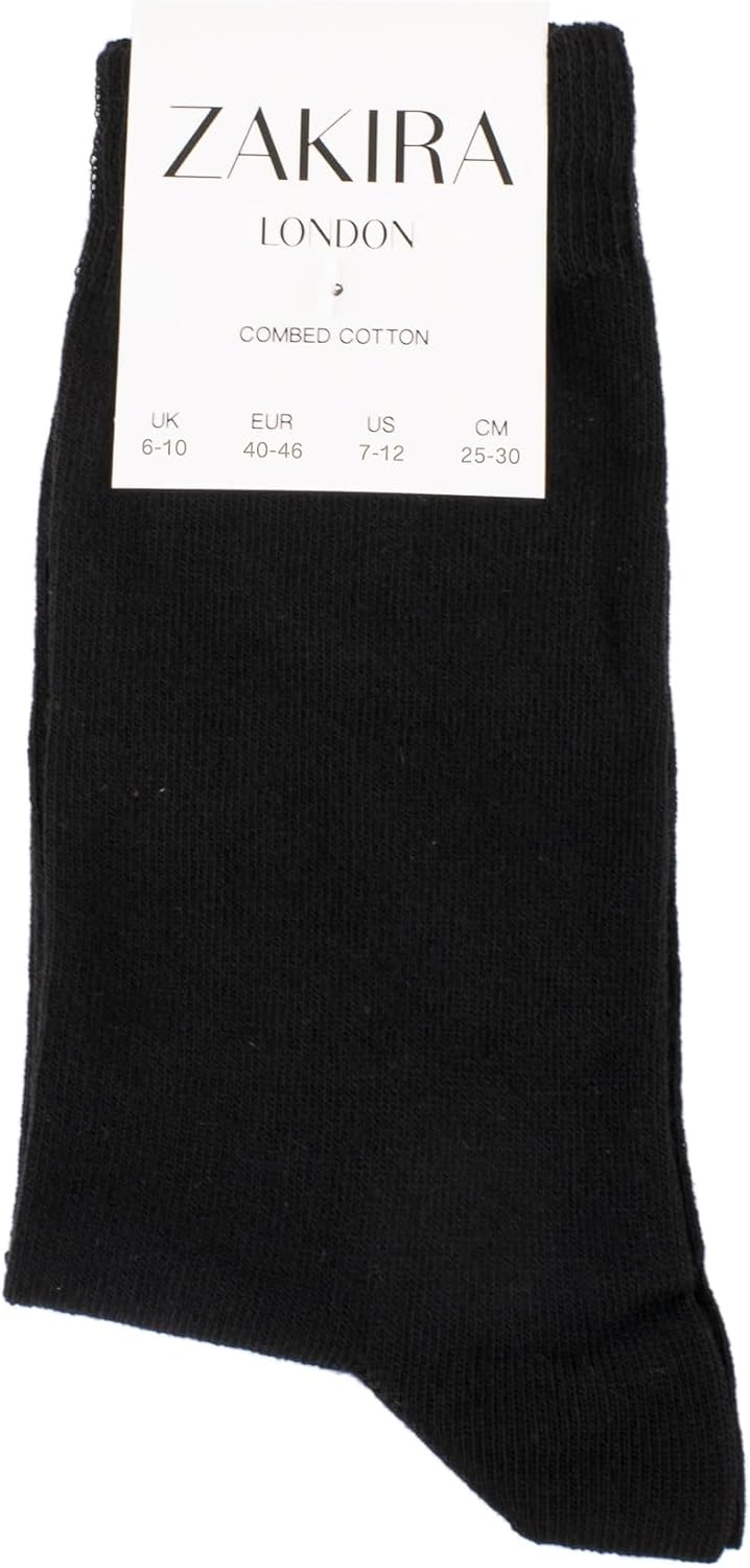 ZAKIRA Finest Combed Cotton Dress Socks in Plain Colours for Men, Women - Image 6