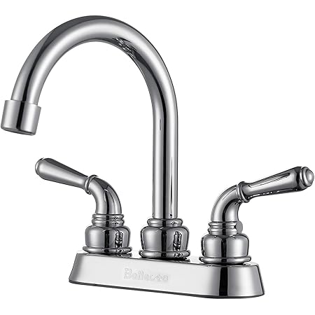 Amazon Bellecto洗面蛇口 混合水栓 2ハンドル バスルーム 蛇口 センターセット浴室用水栓 蛇口 シャワー 手洗いボウル 洗面台 蛇口 水道 取り付けホース付き 洗面化粧台混合栓 360度回転 クロームメッキ Bellecto 洗面水栓