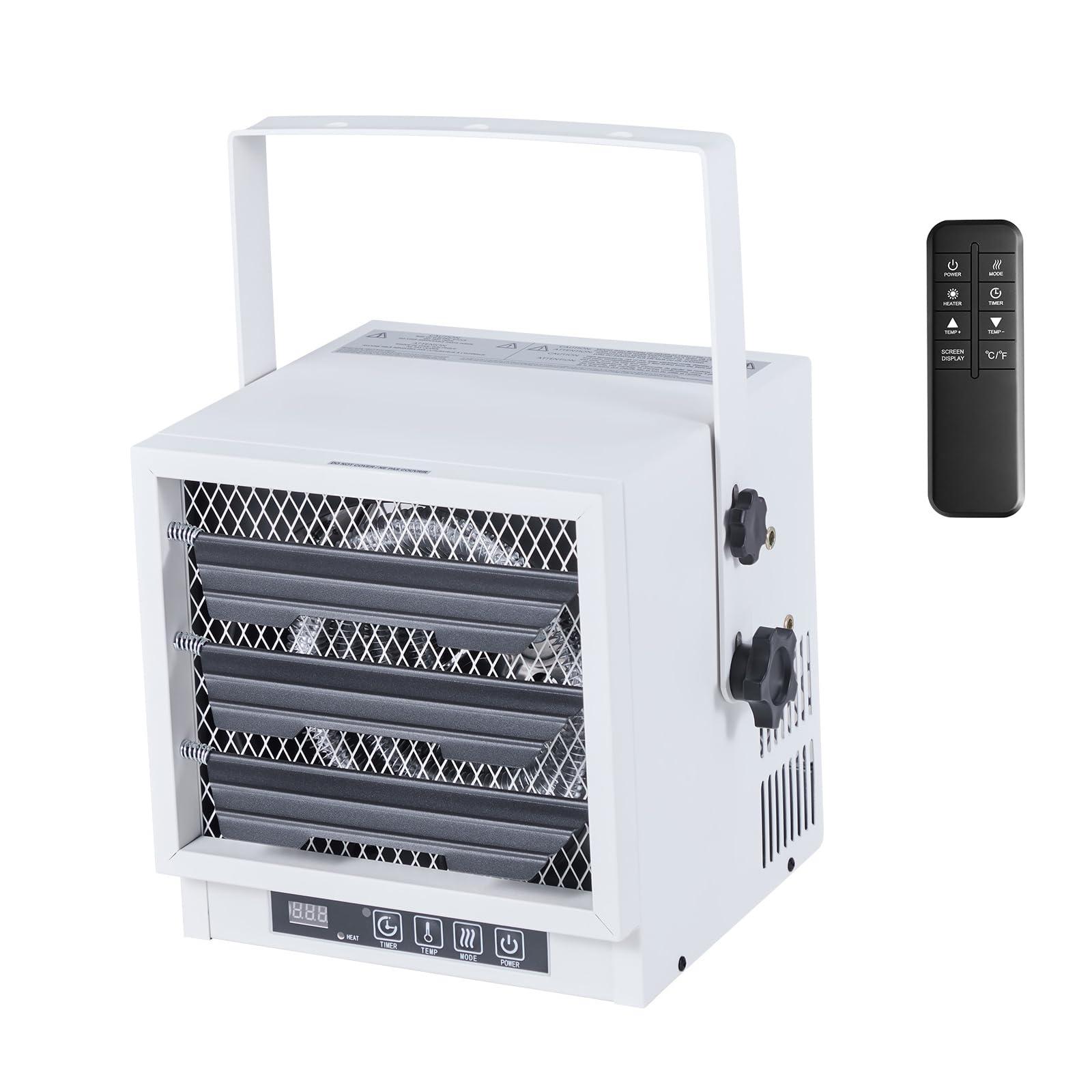View 1 of ***FINAL SALE/NO RETURN *** VEVOR Electric Garage Heater, 10000-Watt with Remote Control & 10 Hour Timer & Overheat Protection Wall/Ceiling Mounted Shop Heater, Commercial Fan-forced for Indoor Workshop Warehouse,240V White