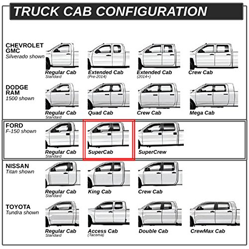 Estribos laterales de aluminio negro para Ford F-150 F-250 F-350 miniatura 6