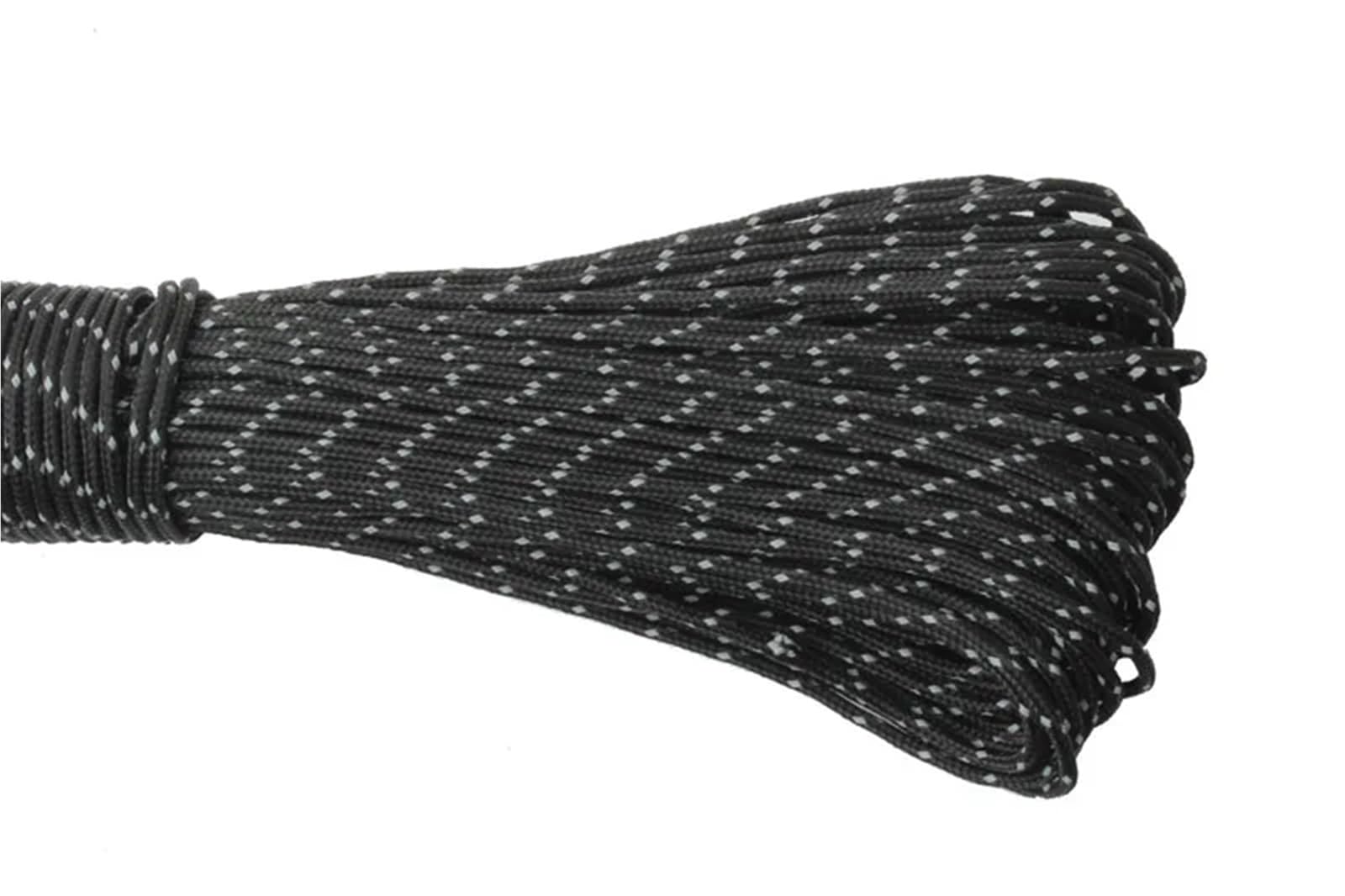 Paracord 2mm Reflective Paracord 3 Strand Core For Survival Parachute Cord Lanyard Camping(2mm black,50meters)