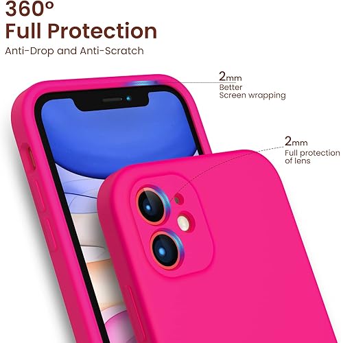 Miniatura 10 de ORNARTO Funda diseñada para iPhone 11 con protector de pantalla paquete de 2 funda de goma de gel de silicona líquida borde cuadrado cuerpo completo
