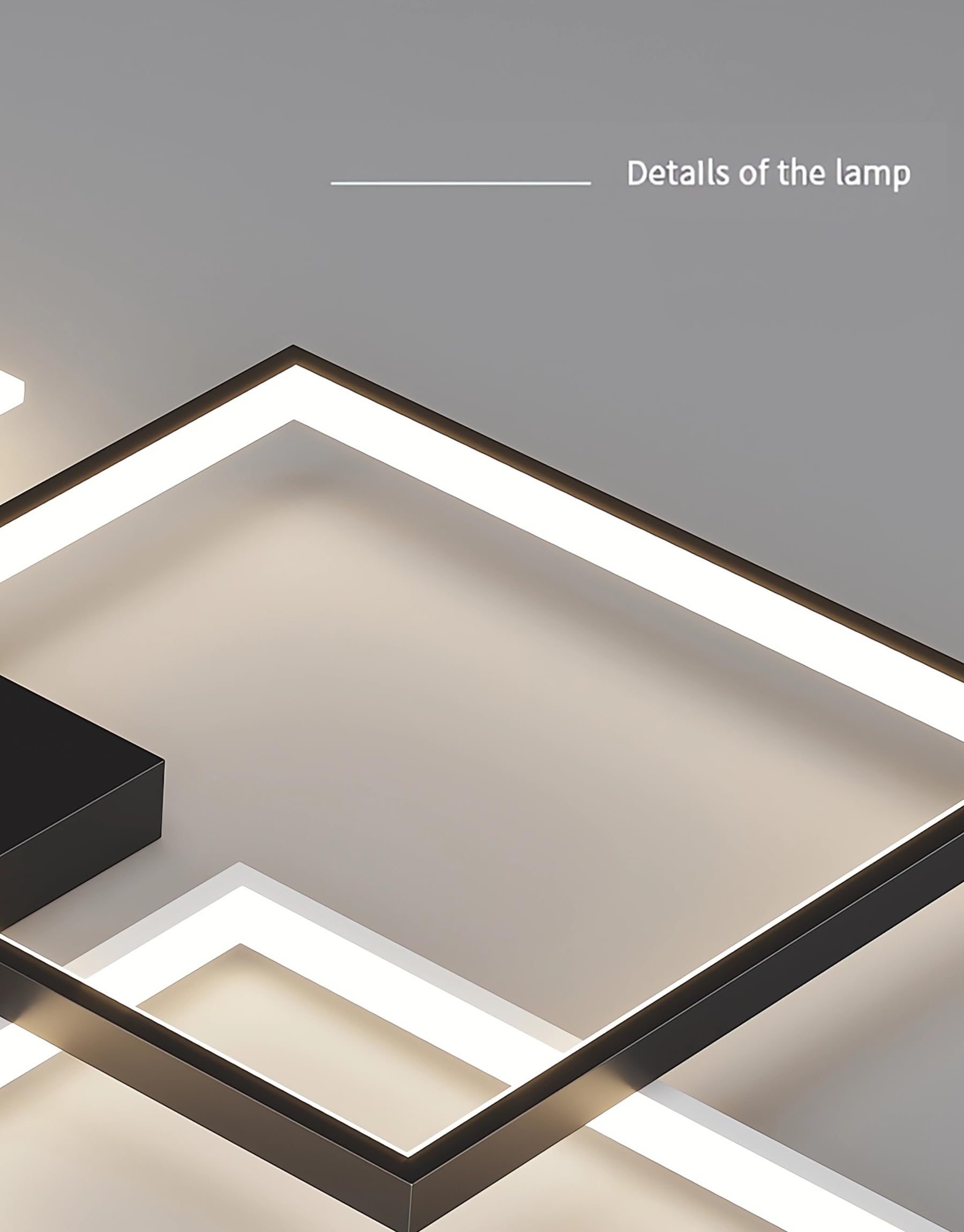 Illuminazione a Soffitto a Led Lampade a Soffitto Rettangolari Moderne Per Il Soggiorno Dimmerabile Con Telecomando Contro Plafoniera ad Incasso per Il Soggiorno Camera da Letto Parlour (110cm-Nero)
