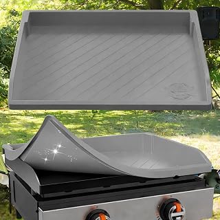 Silicone Griddle Mat Cover for Blackstone 22 Inch,Upgraded Full-edge Heavy Duty Food Grade Silicone Grill Protective Cover for Blackstone Accessories, Protect for Omnivore from Dirt,Rust(Gray）