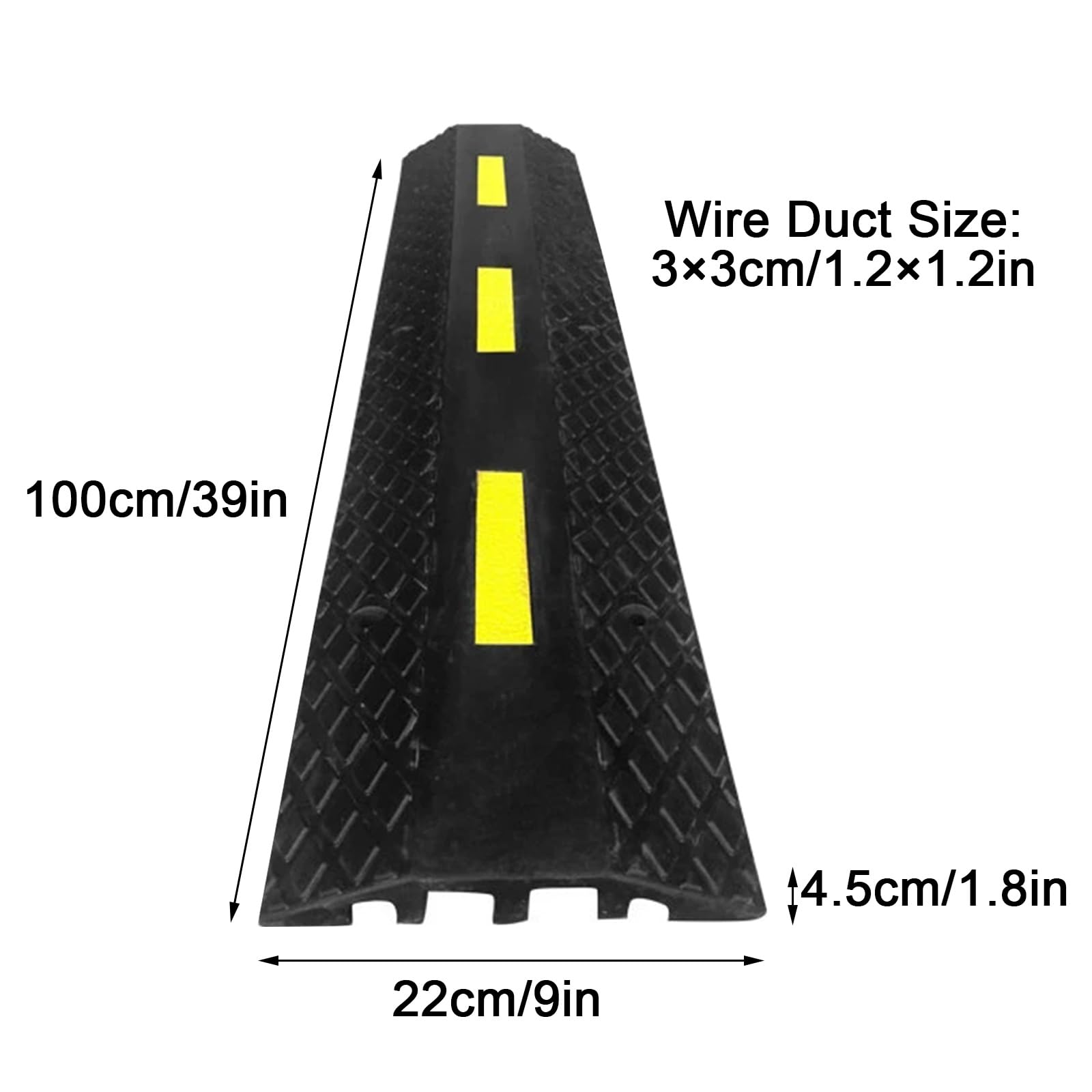 Cubre Cables Suelo, 2 Vías Canaleta Pasacables, Estructura de Doble Canal, Carga de 10 T, Adecuada para Estacionamientos y Carreteras