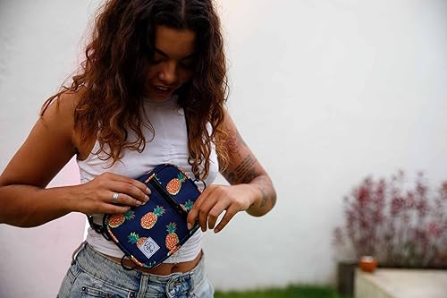 Miniatura 5 de Bolso bandolera para mujeres y hombres, 5 en 1, multiuso de poliéster reciclado, mochila cruzada, Pineapples, Bolso bandolera