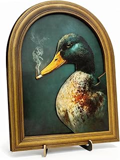 3D Funny Mallard Duck Table Decor Sign, Vintage Green Duck Animal Wall Art Sign for Home Farmhouse Bar Desk Wall Shelf Decor 8x10 Inch