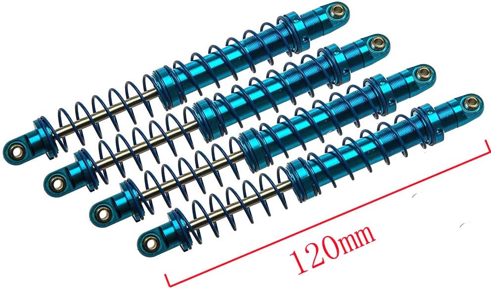 4 Pcs Aluminum Suspension Shock Absorbers Set for 1/10 RC D90 SCX10 Crawler Car Blue (120MM)
