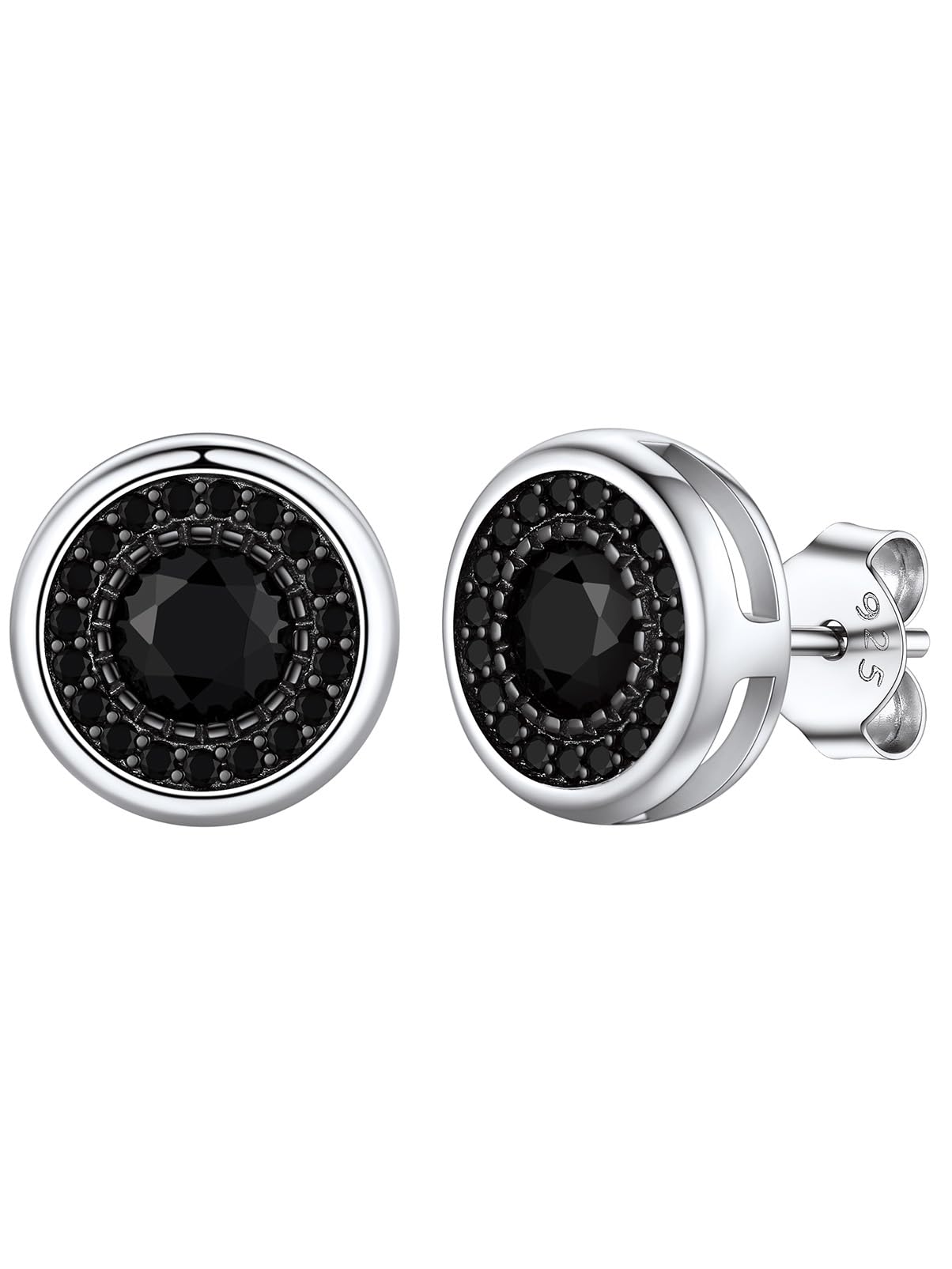 Silvora pendientes de plata ley con circonitas de brillo premium 8