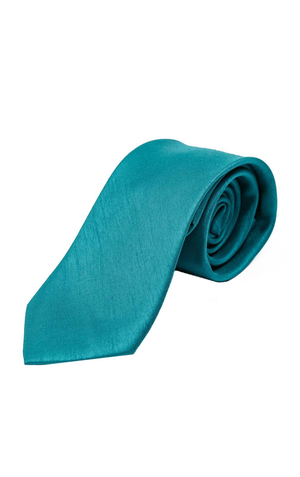 Dobell Mens Turquoise Tie Dupion Satin-Feel Work/Wedding