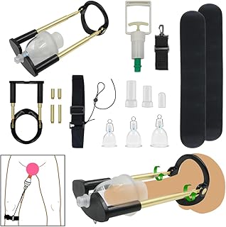 Male 3In1 Vacuum Penis Extender Enlargement System Set, Men's Penis Hanger Penile Stretcher Belt Kit, Penis Extension Pump Sex Toys for Men, Penis Adjustable Stretching Stretcher Device