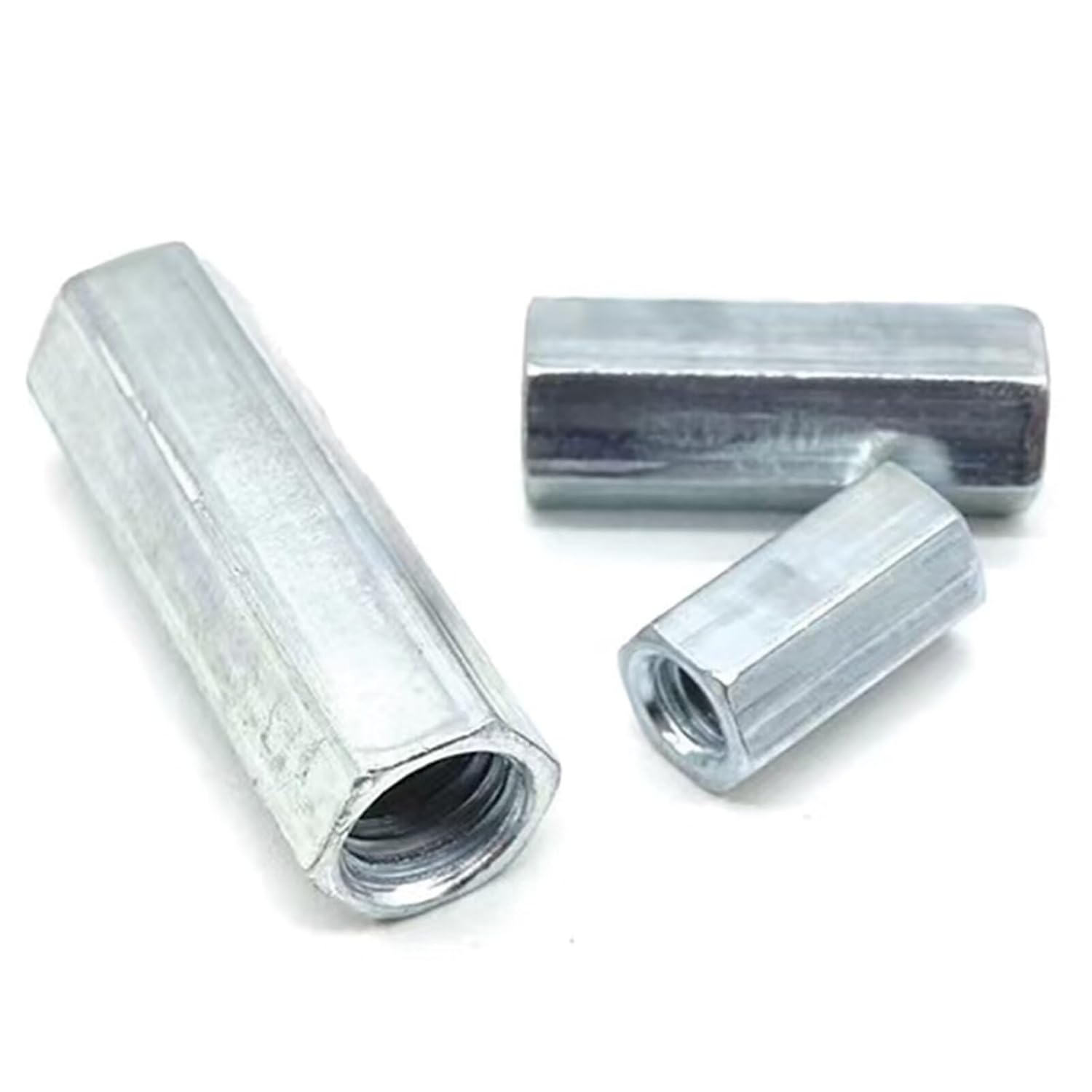 M16-2 x 49mm ロングロッド メトリック六角カップリング 亜鉛メッキ炭素鋼 六角ネジロッドカプラー 家具、電子機器、工業用