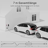 dé Mobile Wallbox 11 kW Elektromos Autó Töltőállomás - 3 Fázisú, 7m Kábel, Állítható Töltőerő, Type 2 Csatlakozó, Kompatibilis Tesla, VW, Au 4